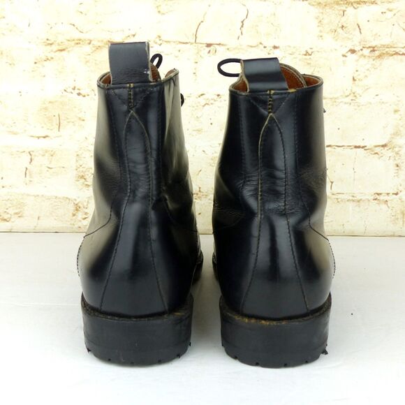 VTG DKNY Chukka Boots Women 37 6.5 US Black Leather Lace up Made in Italy Y2K - Picture 9 of 15
